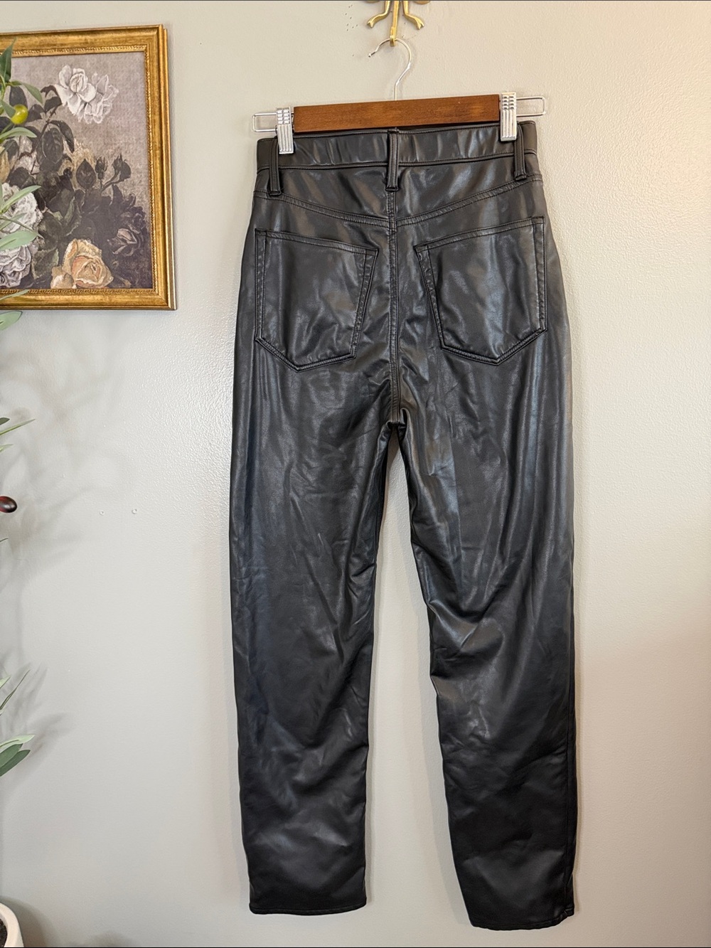 Abercrombie & Fitch Vegan Leather Pants Women’s 2 Long Black High Rise 26 - Picture 5 of 9